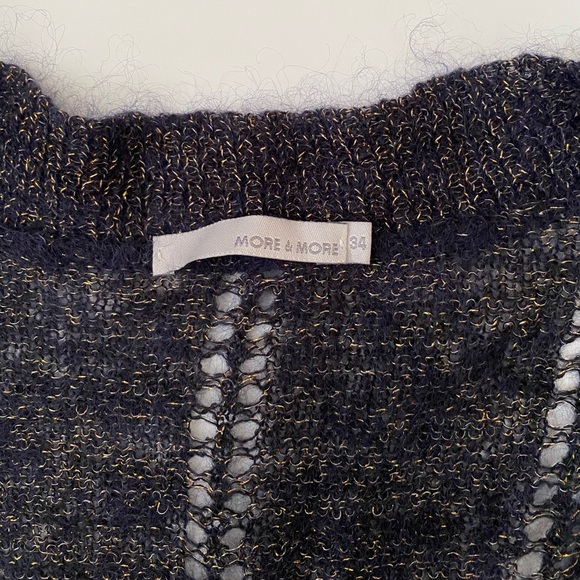 More & More women's semi-sheer knit sweater metallic size 6 - Picture 4 of 9